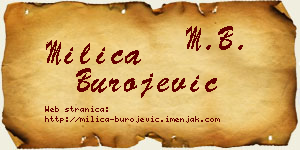 Milica Burojević vizit kartica